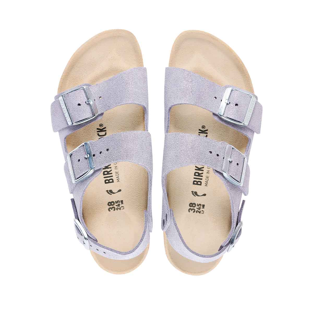Birkenstock Milano Suede Shimmering Purple Fog סנדלי בירקנשטוק מילאנו סגול לנשים
