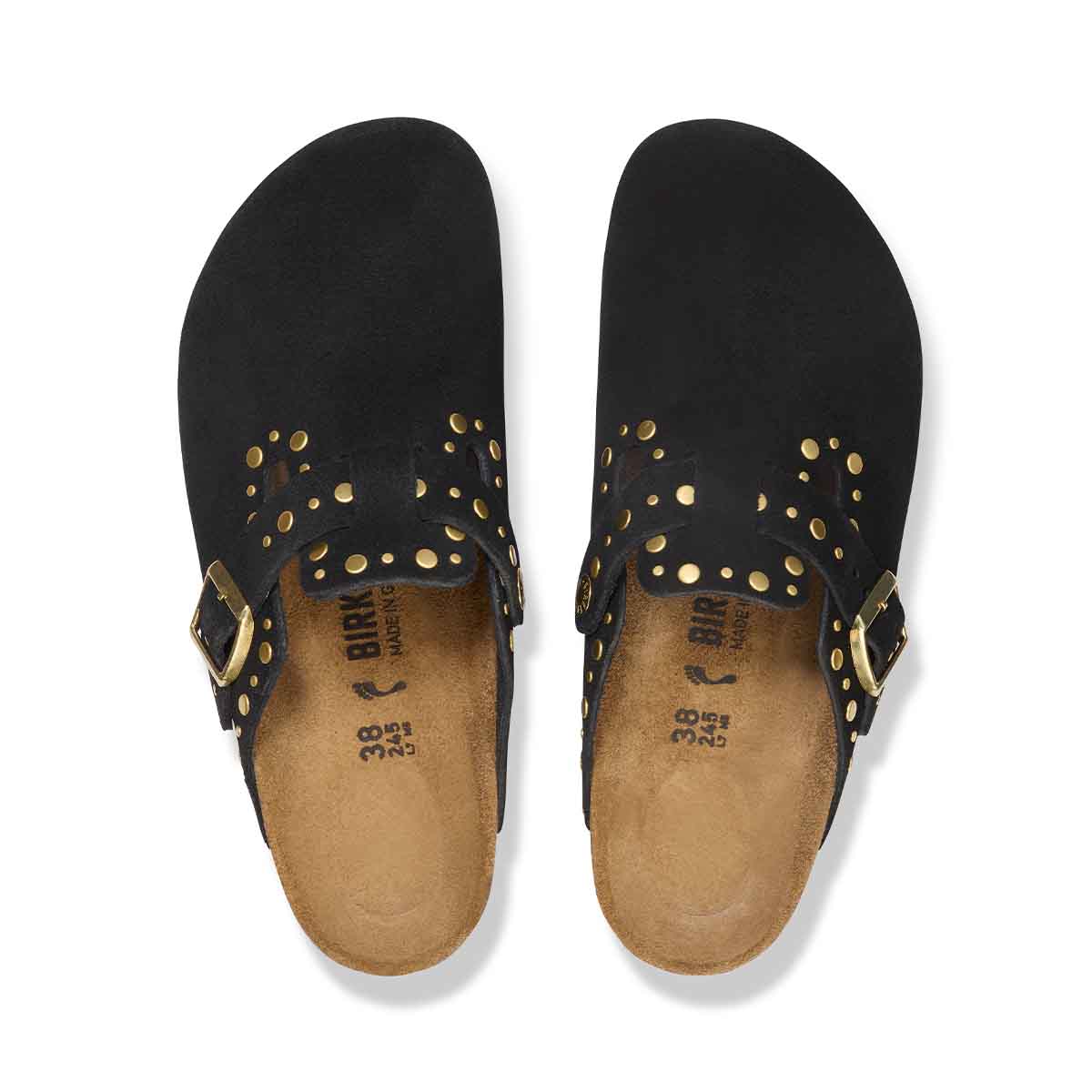 Birkenstock Boston Rivet Border Black כפכפי בוסטון ריבט בורדר שחור לנשים
