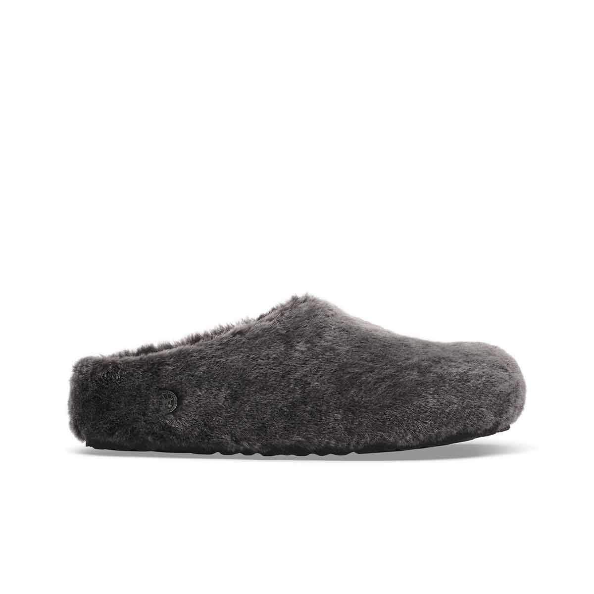 Birkenstock Amsterdam Wrapped Shearling Anthracite כפכפי בירקנשטוק אמסטרדם לנשים