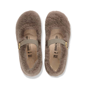 Birkenstock Santa Clarita Shearling Upper Gray Taupe כפכפי בירקנשטוק סנטה קלריטה לנשים