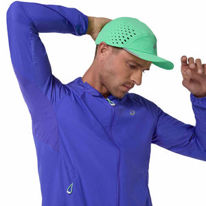 Asics Road Packable Jacket Men Cobalt Burst Illuminate Green ג'קט גברים לריצה