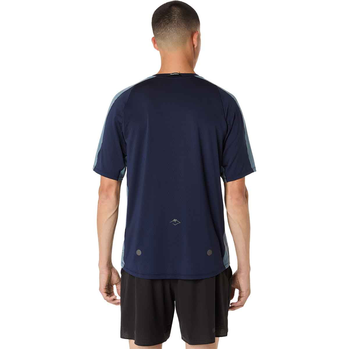 Asics Fujitrail Elite SS Top Men Midnight Ironclad חולצת ריצה לגברים
