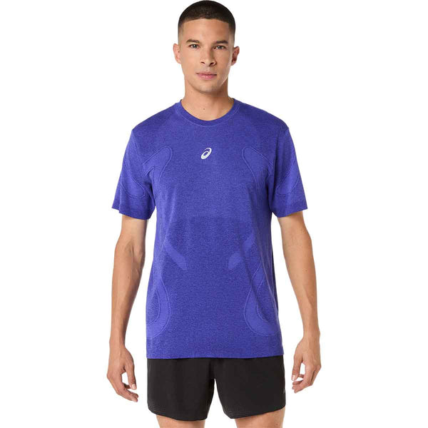 Asics Road Seamless SS Top Men Cobalt Burst Eggplant חולצת ריצה לגברים