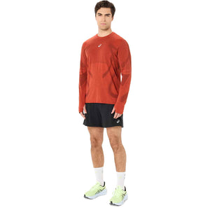 Asics Road Seamless LS Top Men Singed Red חולצת ריצה ארוכה לגברים