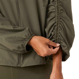 Asics Nagino Run Adjustable Jacket Women Dark Olive ג'קט ריצה אסיקס לנשים