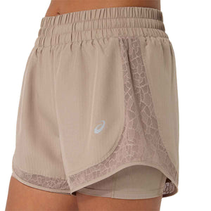 Asics Nagino Run Short Women Greige מכנסי ריצה לנשים