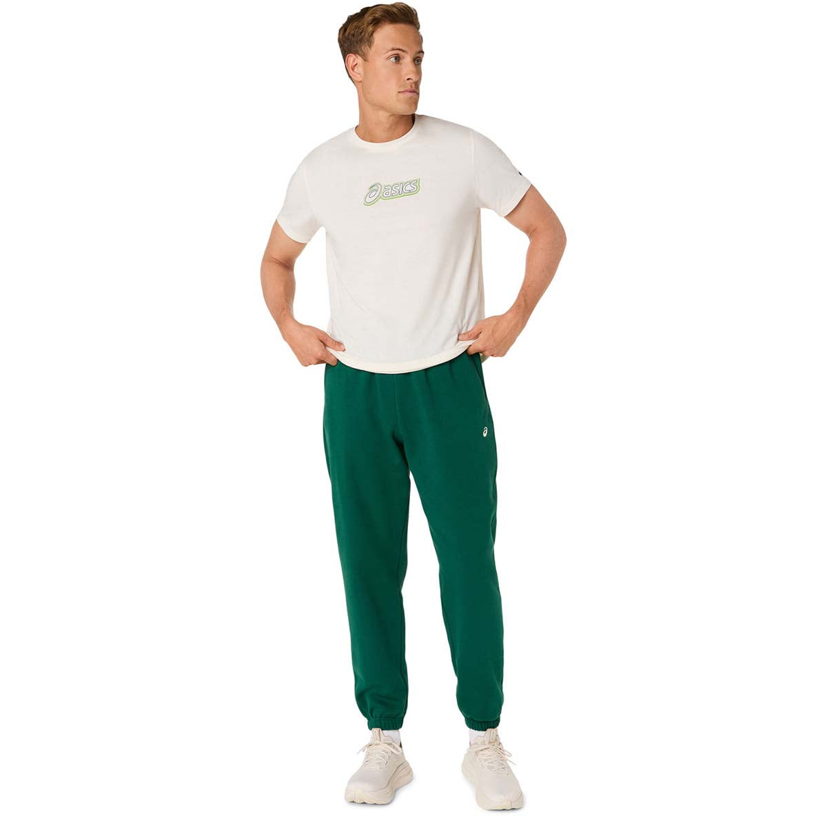 Asics Logo Graphic Tee Men Cream חולצת אסיקס גברים