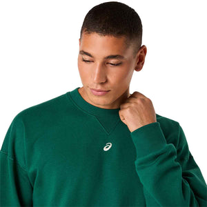 Asics Fleece Crew-Neck Top Relaxed Men Jewel Green חולצת אסיקס לגברים