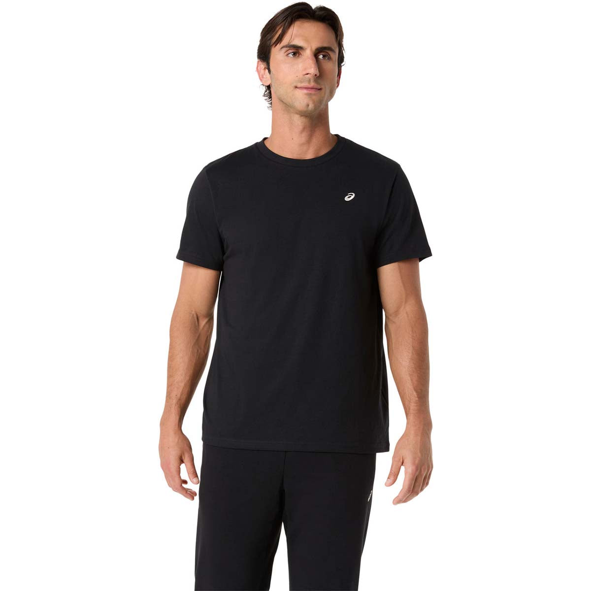 Asics Spiral Embroidery Tee Men Performance Black חולצת אסיקס לגברים