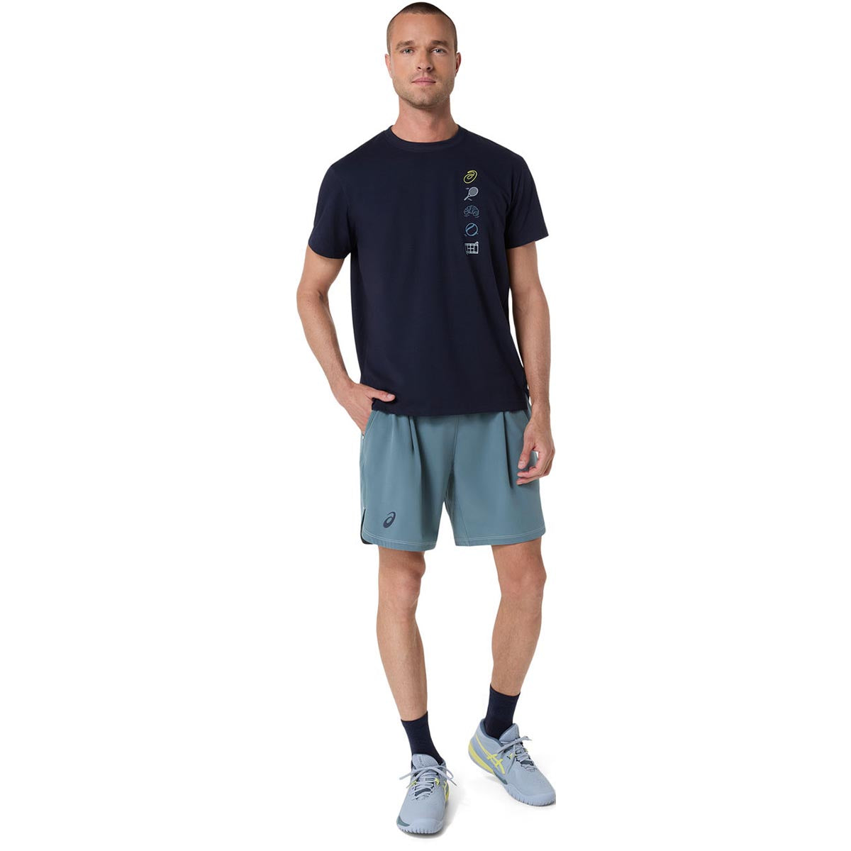 Asics Game Seasonal Graphic Tee Men Midnight חולצת טניס לגברים