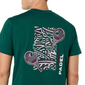 Asics Padel Court Graphic SS Top Men Jewel Green חולצת אסיקס פאדל לגברים