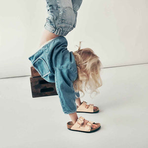 Birkenstock Arizona Flower Buckle Kids Sandcastle כפכפי בירקנשטוק אריזונה לילדים