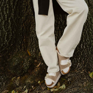 Birkenstock Arizona Teddy Edge Flex Plat. Taupe כפכפי בירקנשטוק אריזונה טדי לנשים