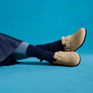 Birkenstock Boston Shearling Taupe כפכפי בירקנשטוק בוסטון פרווה טיופ לנשים