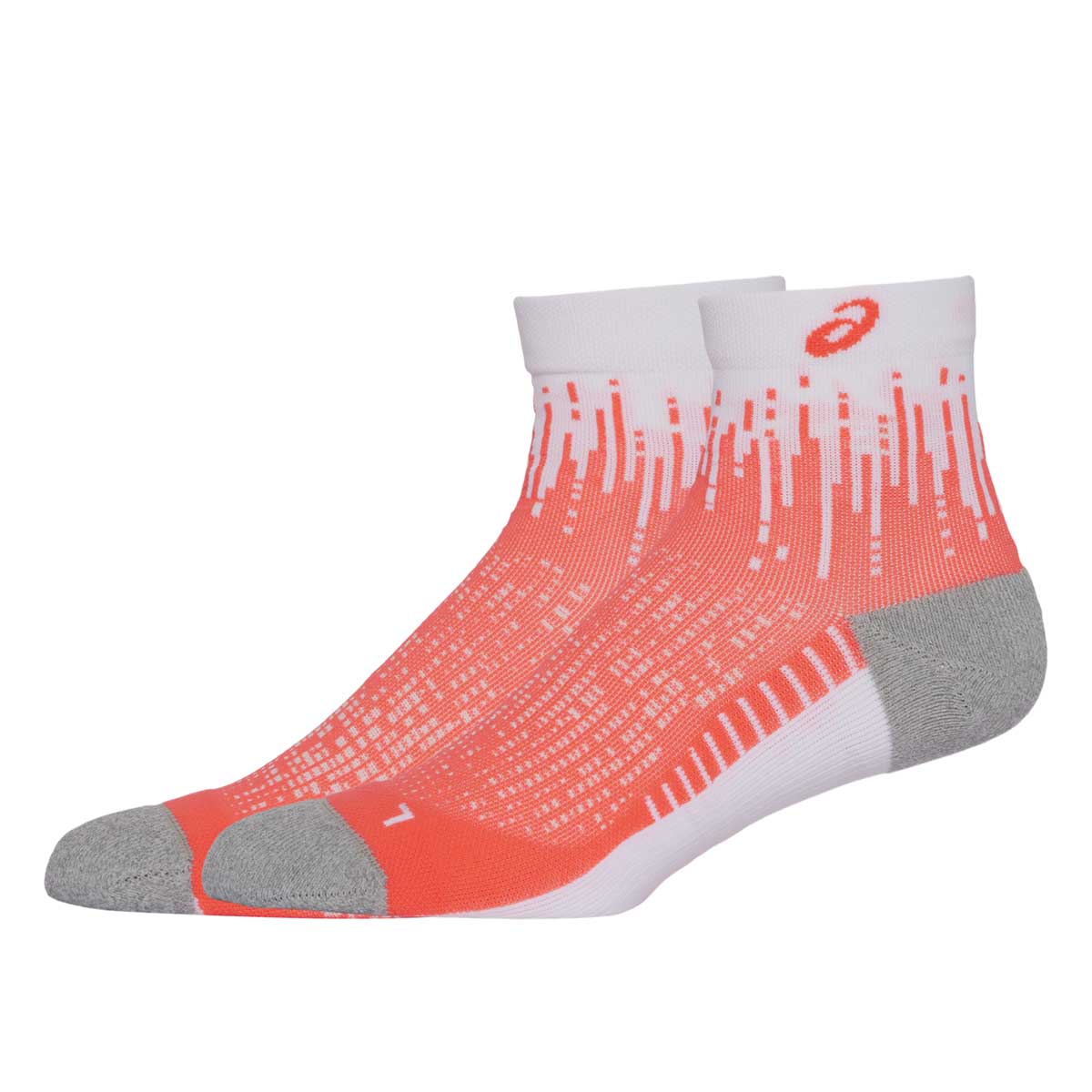 Asics Performance Run Quarter Sock Unisex Sunrise Red White גרביים קצרות לריצה