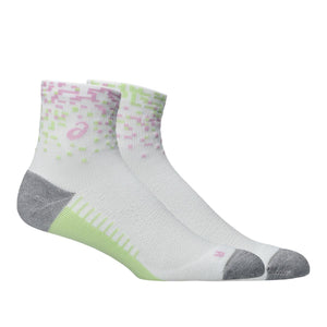 Asics Performance Run Quarter Sock Unisex White Hazy Lilac Glow Green גרבי ריצה אסיקס