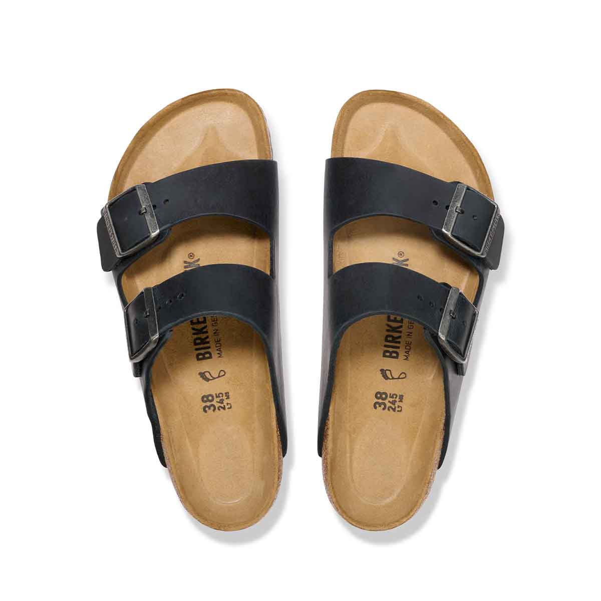 Birkenstock Arizona Oiled Leather Black בירקנשטוק כפכפי גברים אריזונה עור שחור - Original's