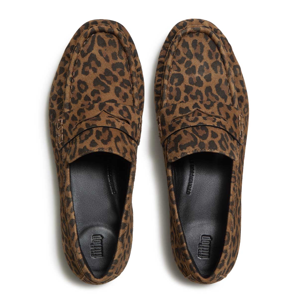 Fit Flop Delicato Soft Loafer - Tan Black נעלי מוקסין פיט פלופ לנשים