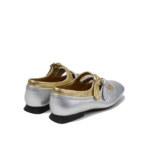 Camper Casi Myra Silver Gold Leather Ballerinas for Women נעלי בלרינה קמפר לנשים