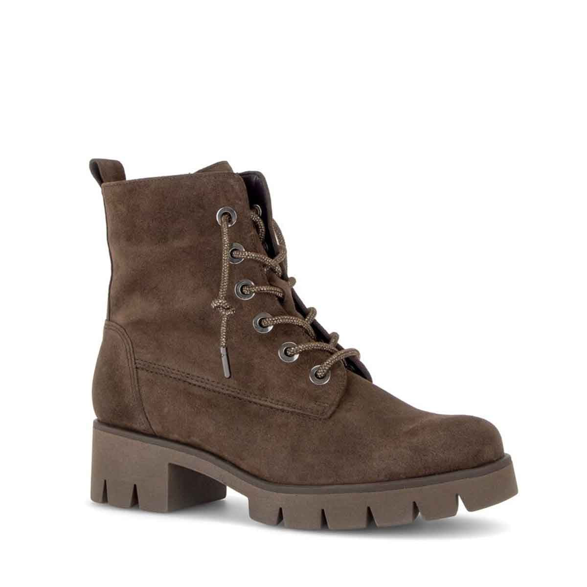 Gabor brown lace-up ankle boots מגפי גאבור לנשים