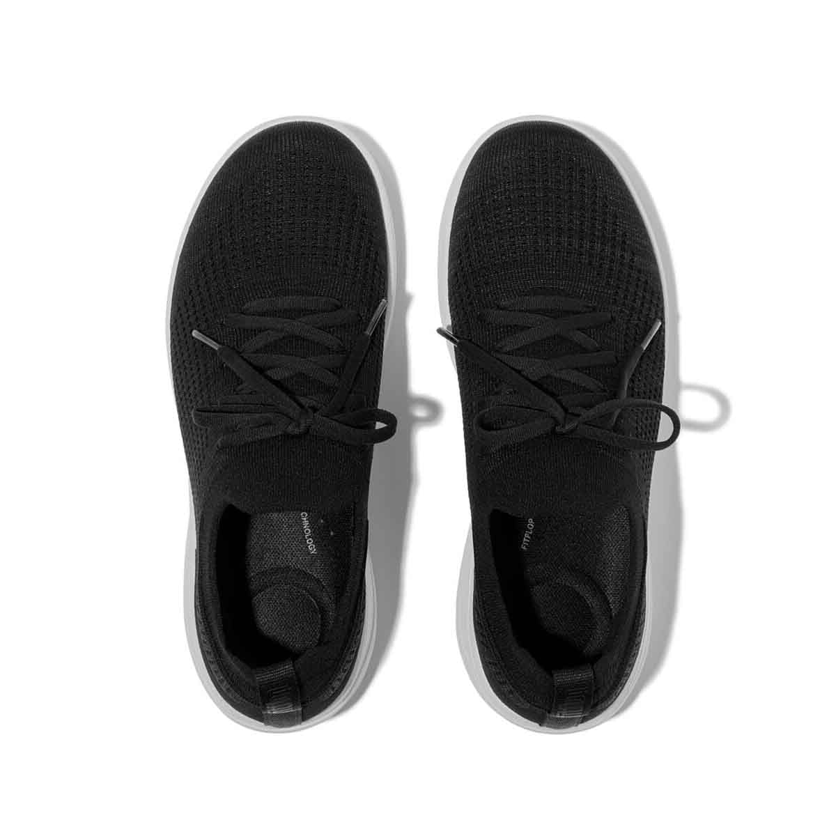 Fit Flop Super-Q Slip-On Laced Sneakers Black פיטפלופ סופר סליפ און שחור
