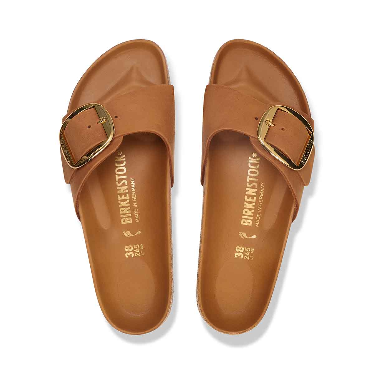 Birkenstock Madrid Big Buckel Leather Cognac כפכפי בירקנשטוק מדריד לנשים
