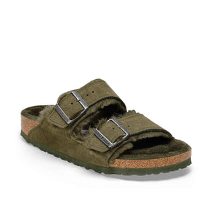 Birkenstock Arizona Shearling Thyme כפכפי בירקנשטוק אריזונה פרווה ירוק