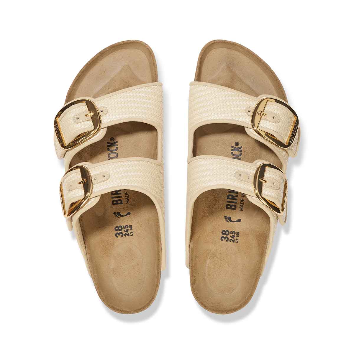 Birkenstock Arizona Big Buckle Raffia Naturale כפכפי בירקנשטוק אריזונה אבזם לנשים