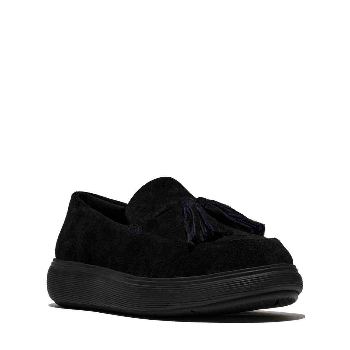 Fit Flop Suede Tassel Loafer All Black נעלי פיטפלופ לנשים