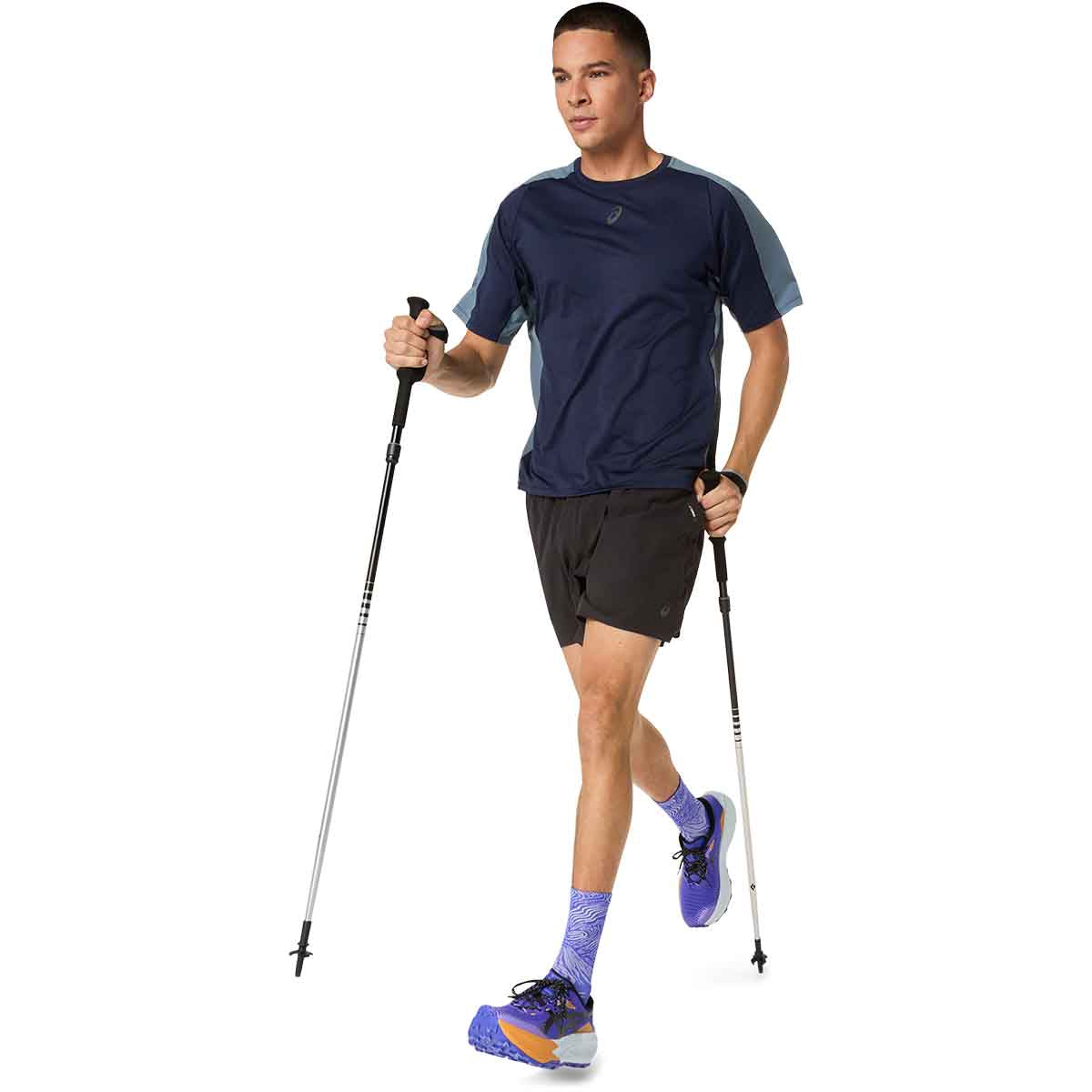 Asics Fujitrail Elite SS Top Men Midnight Ironclad חולצת ריצה לגברים