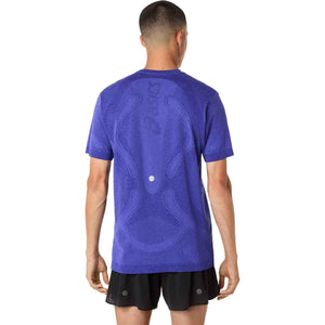 Asics Road Seamless SS Top Men Cobalt Burst Eggplant חולצת ריצה לגברים
