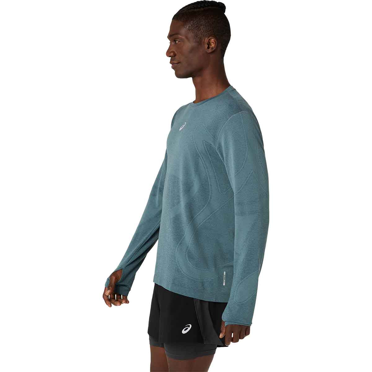 Asics Road Seamless LS Top Men Foggy Teal חולצת ריצה ארוכה לגברים