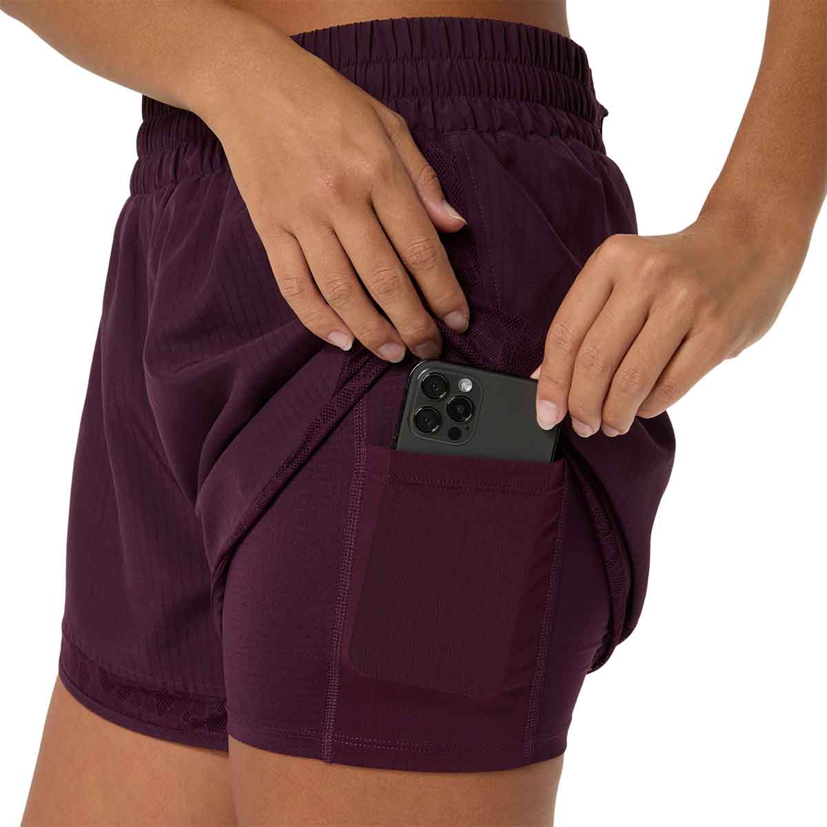 Asics Nagino Run Short Women Dark Aubergine מכנסי ריצה לנשים