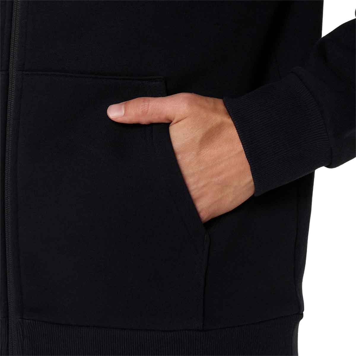 Asics Logo Fleece Full Zip Hoodie Men Performance Black ג'קט אסיקס לגברים