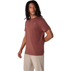 Asics Spiral Embroidery Tee Men Rusted Rock חולצת אסיקס לגברים