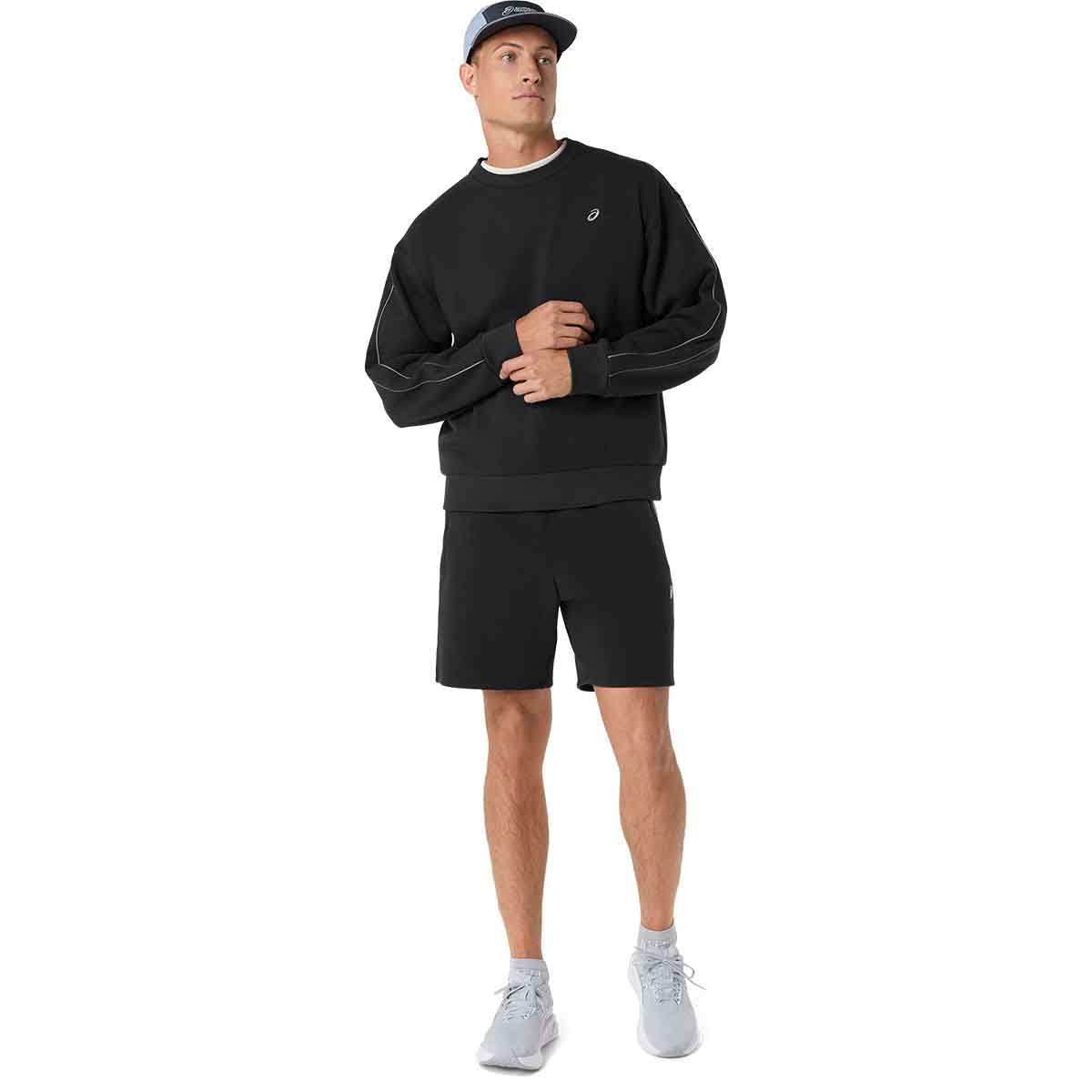 Asics Track Club Heritage Crew Neck Top Graphite Grey קפוצ'ון יוניסקס