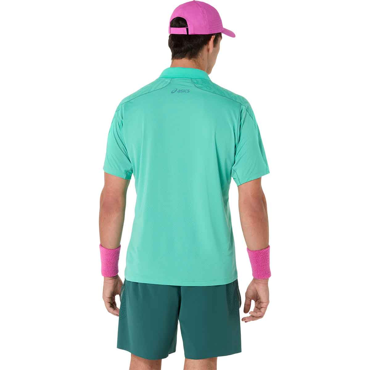 Asics Match Jacquard Polo SS Top Men Aurora Green חולצת פולו טניס לגברים