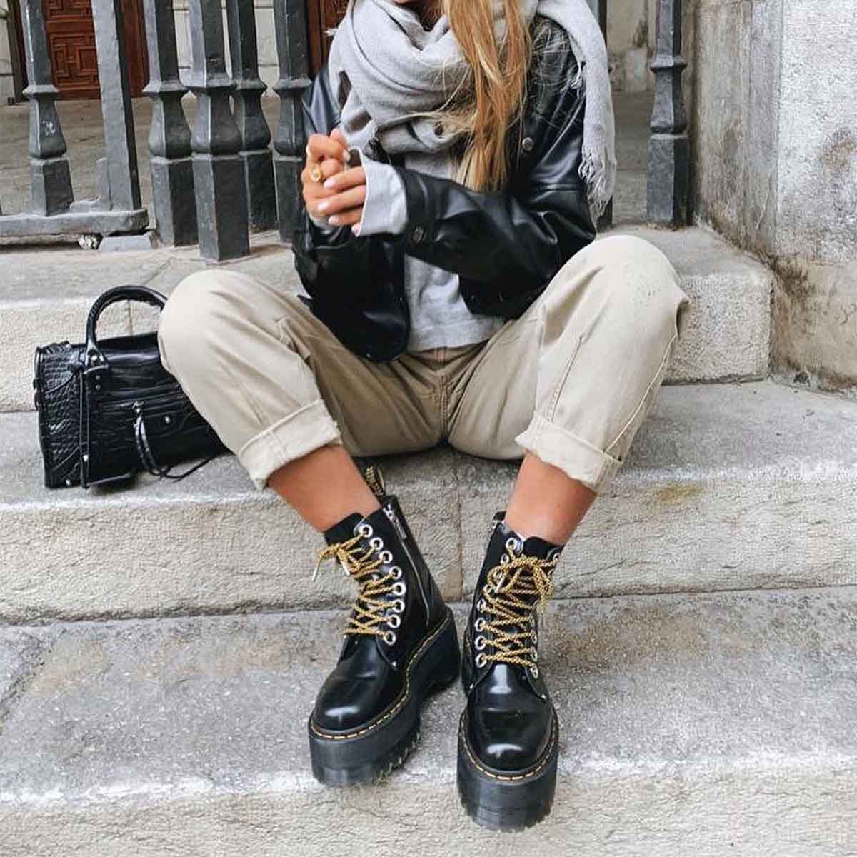 Dr. Martens Jadon Max Boots Platform מגפי ד"ר מרטינס ג'יידון מקס שחור