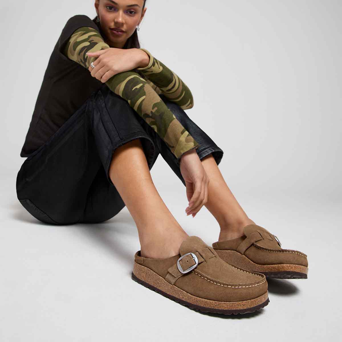 Birkenstock Buckley Gray Taupe כפכפי מוקסין באקלי טיופ