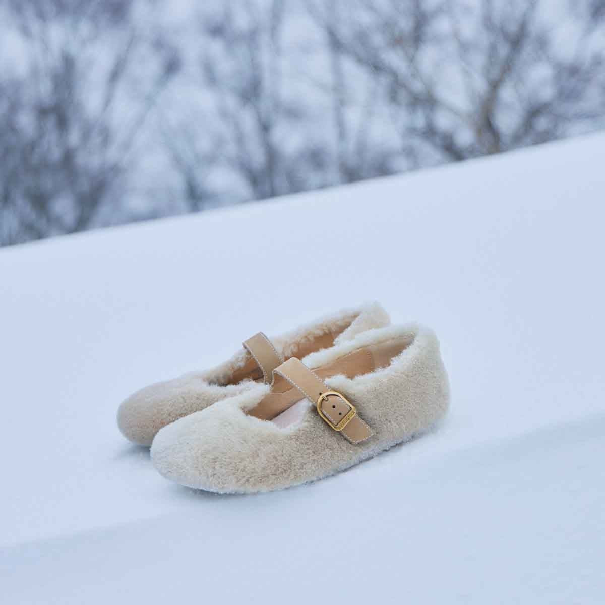 Birkenstock Santa Clarita Shearling Upper Sandcastle כפכפי בירקנשטוק סנטה קלריטה לנשים