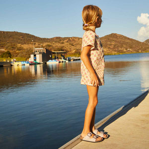Birkenstock Arizona Flower Buckle Kids Sandcastle כפכפי בירקנשטוק אריזונה לילדים