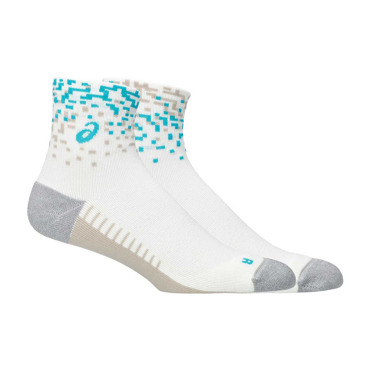 Asics Performance Run Quarter Sock Unisex - Cream Energy Aqua  Simply Taupe גרבי ריצה אסיקס