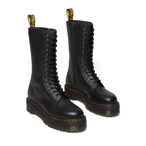 Dr. Martens Quad 1B99 Pisa Leather Mid Calf Lace Up Boots Black מגפי ד"ר מרטנס