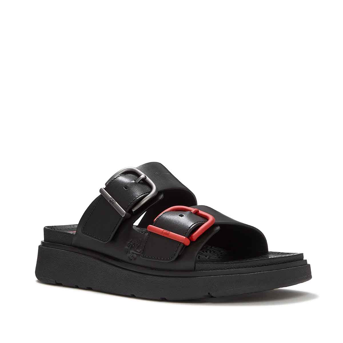 Fit Flop X Keith Haring Gen-FF Buckle 2-Bar Slides Black כפכפי פיטפלופ לנשים