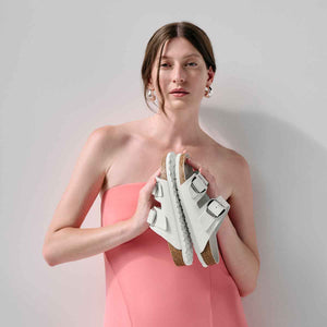 Birkenstock Arizona Big Buckle White בירקנשטוק כפכפי נשים