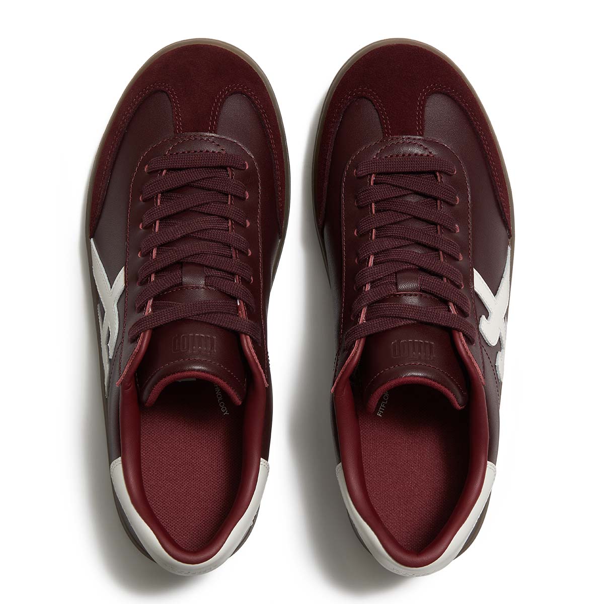Fit Flop The Dash FF Sneaker T-Toe - Dark Merlot White סניקרס פיט פלופ נשים