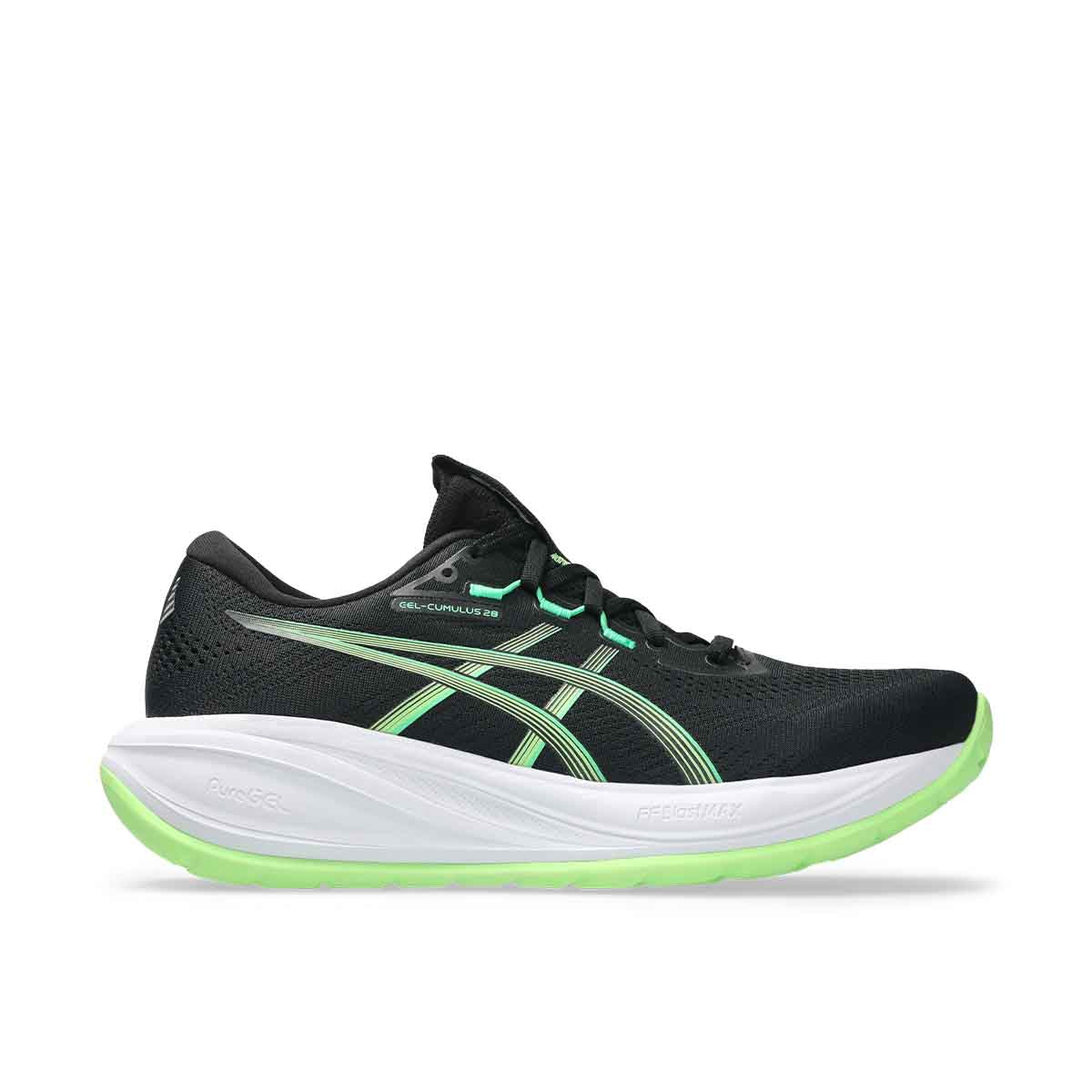 Asics Gel Cumulus 28 Men Black Illuminate Green נעלי ריצה ג`ל קומולוס 28 לגברים