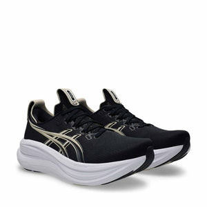 Asics Gel Nimbus 28 Wide 2E Men Black Feather Grey נעלי ריצה רחבות ג`ל נימבוס 28 לגברים