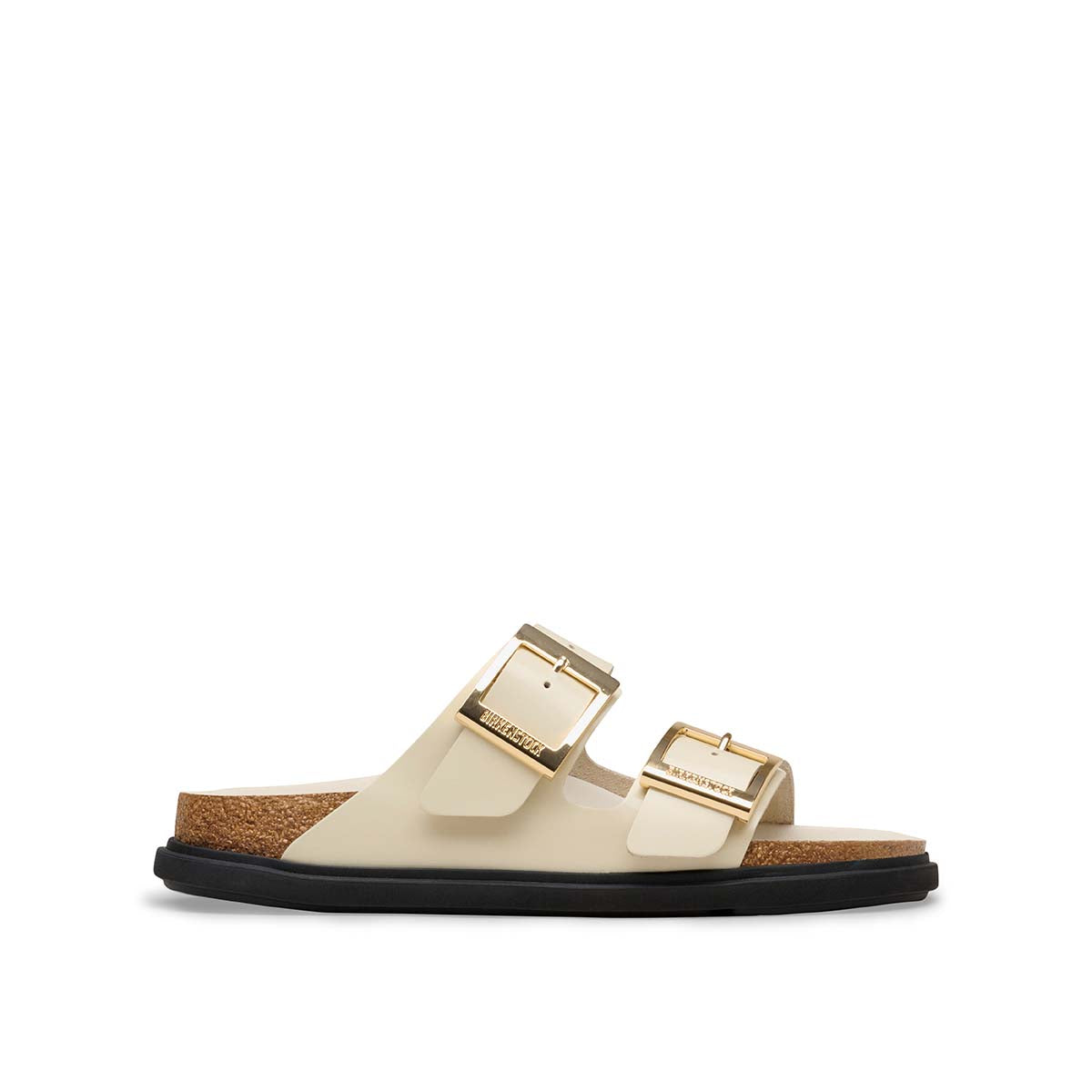 Birkenstock Arizona Droplet Buckle High Shine Ecru כפכפי בירקינשטוק לנשים