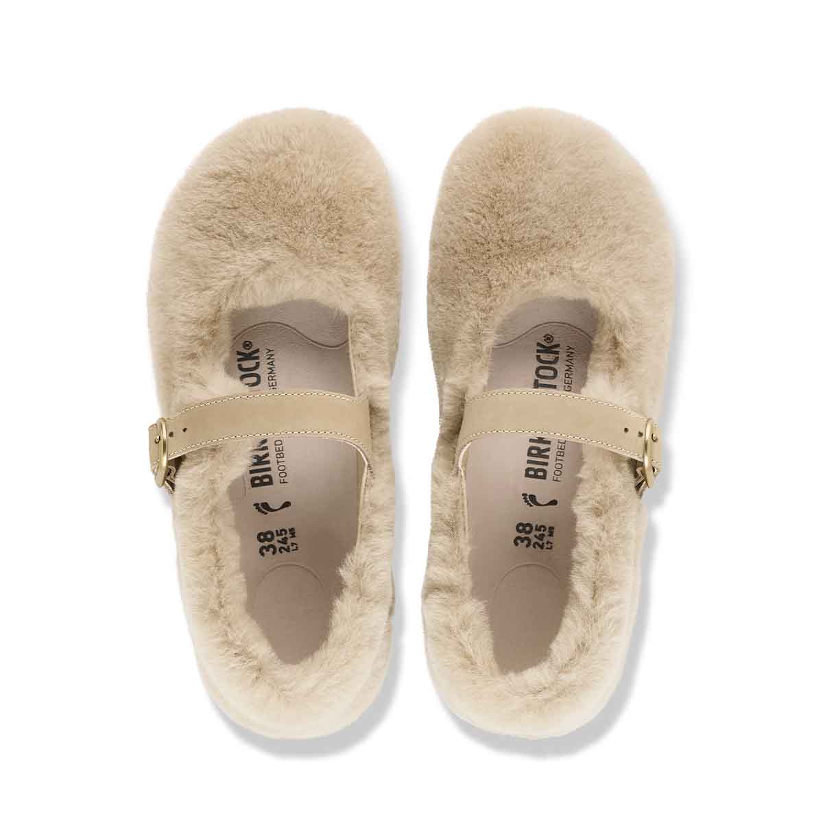 Birkenstock Santa Clarita Shearling Upper Sandcastle כפכפי בירקנשטוק סנטה קלריטה לנשים